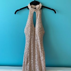 Glittery halter-top dress